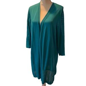 Chicos Turquoise Open Front Cardigan